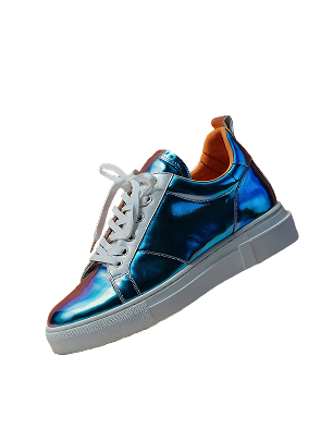 Iridescent blue sneaker